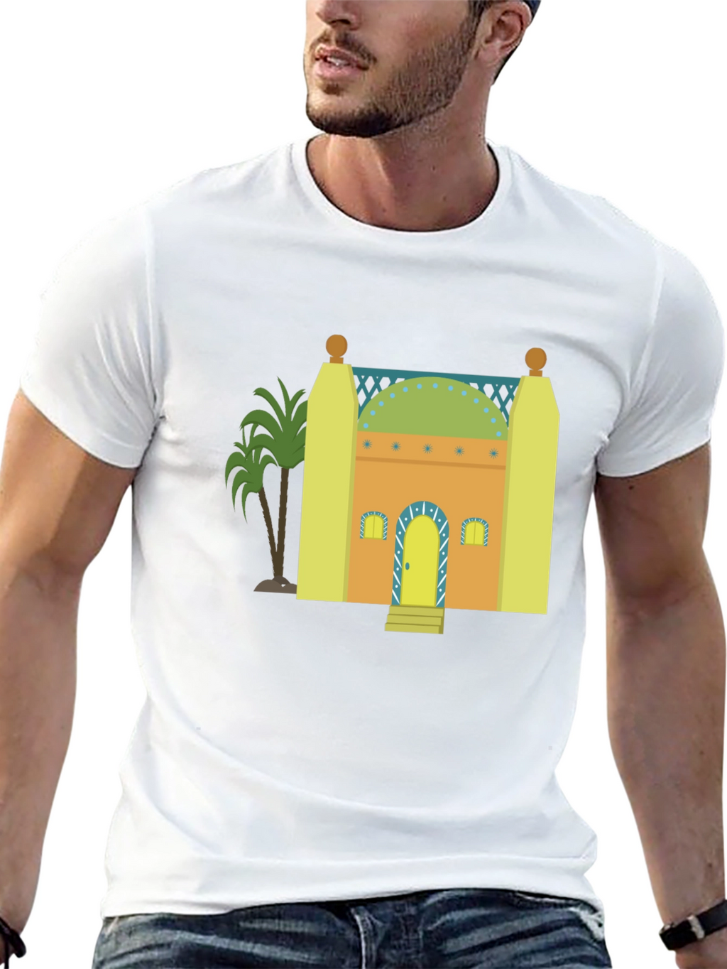 Mosque Graphic T-Shirt - Black Cotton Tee