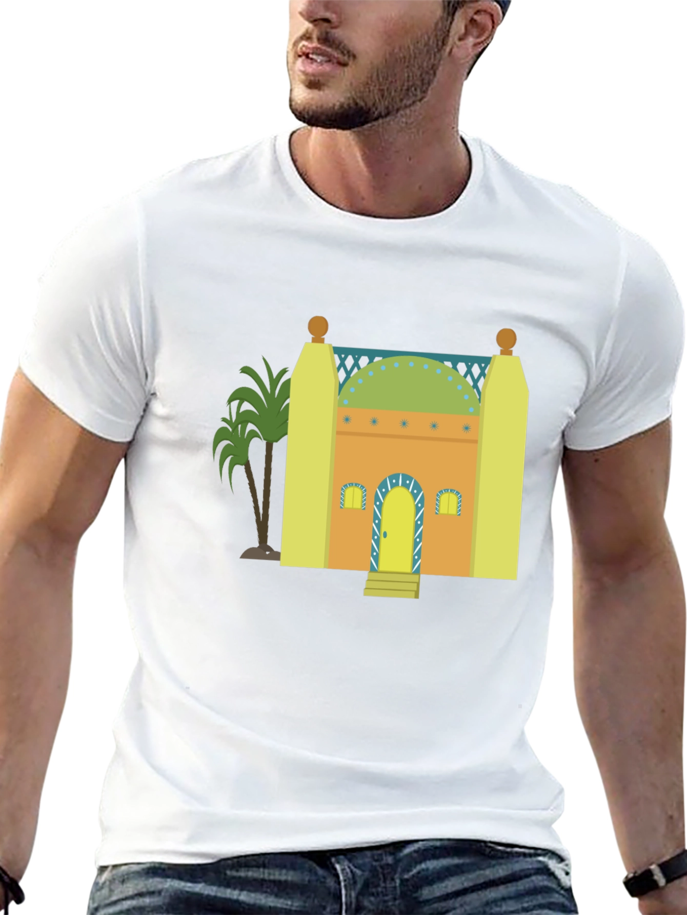 Mosque Graphic T-Shirt - Black Cotton Tee