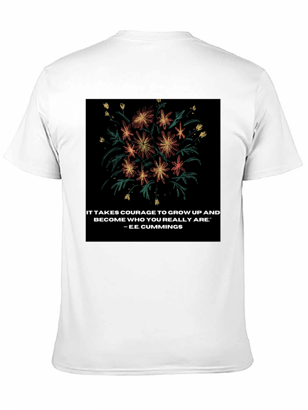 Floral Quote Graphic Tee - Courage to Grow