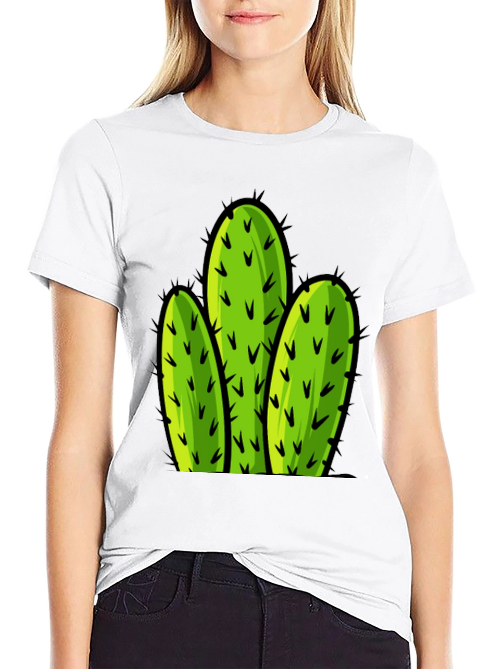 Cactus Graphic Tee - Black Cotton T-Shirt