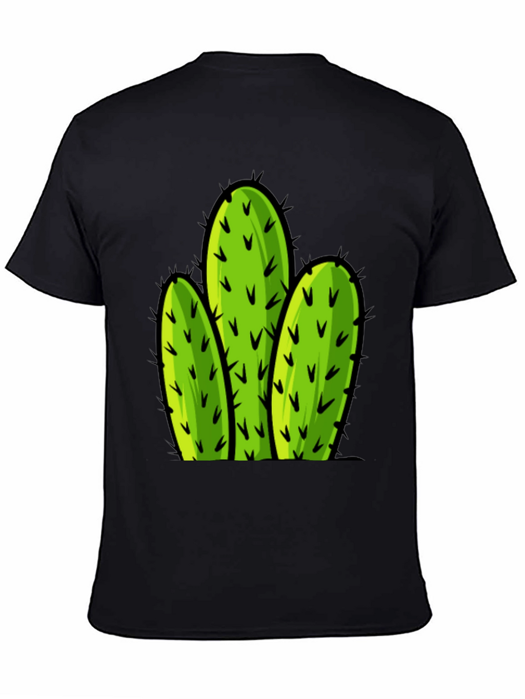 Cactus Graphic Tee - Black Cotton T-Shirt