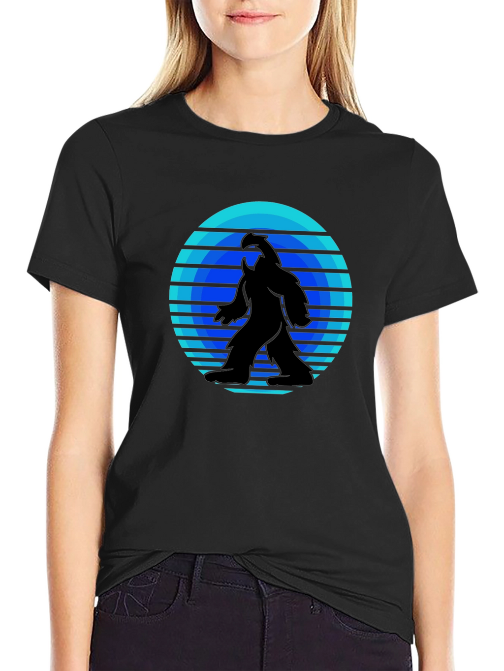 Retro Bigfoot T-Shirt - Black Tee