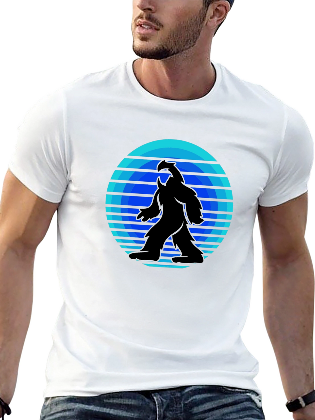 Retro Bigfoot T-Shirt - Black Tee