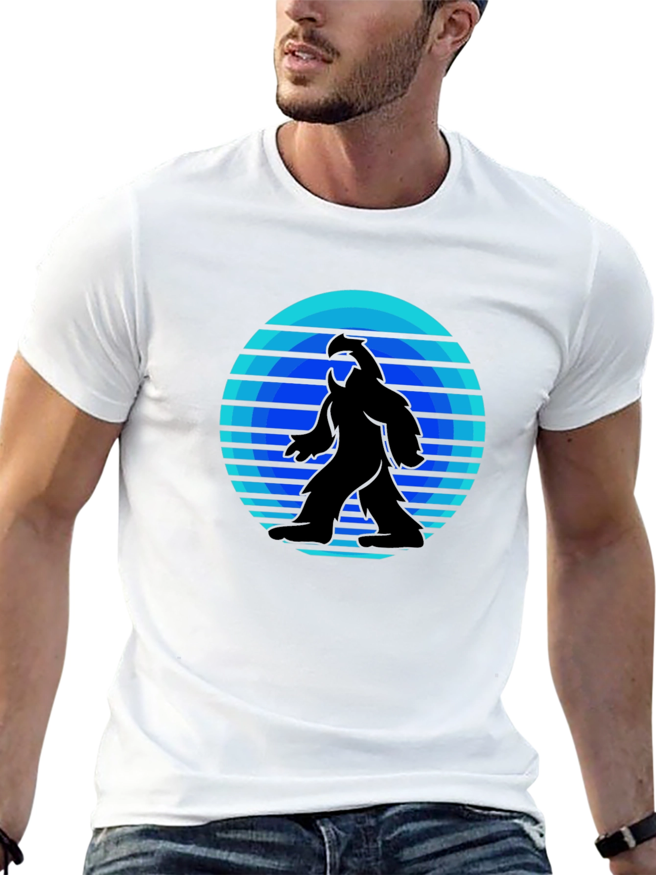 Retro Bigfoot T-Shirt - Black Tee