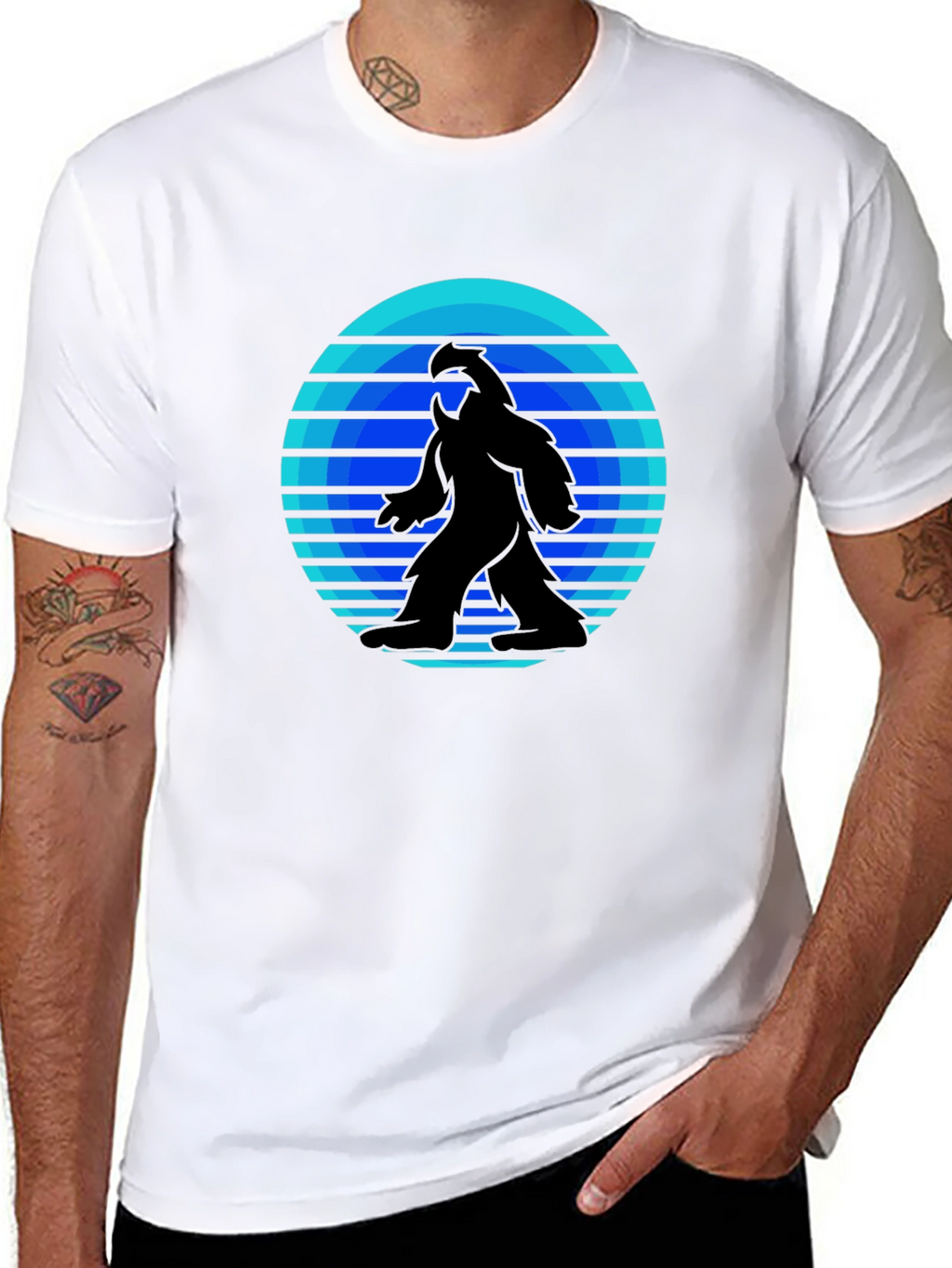 Retro Bigfoot T-Shirt - Black Tee