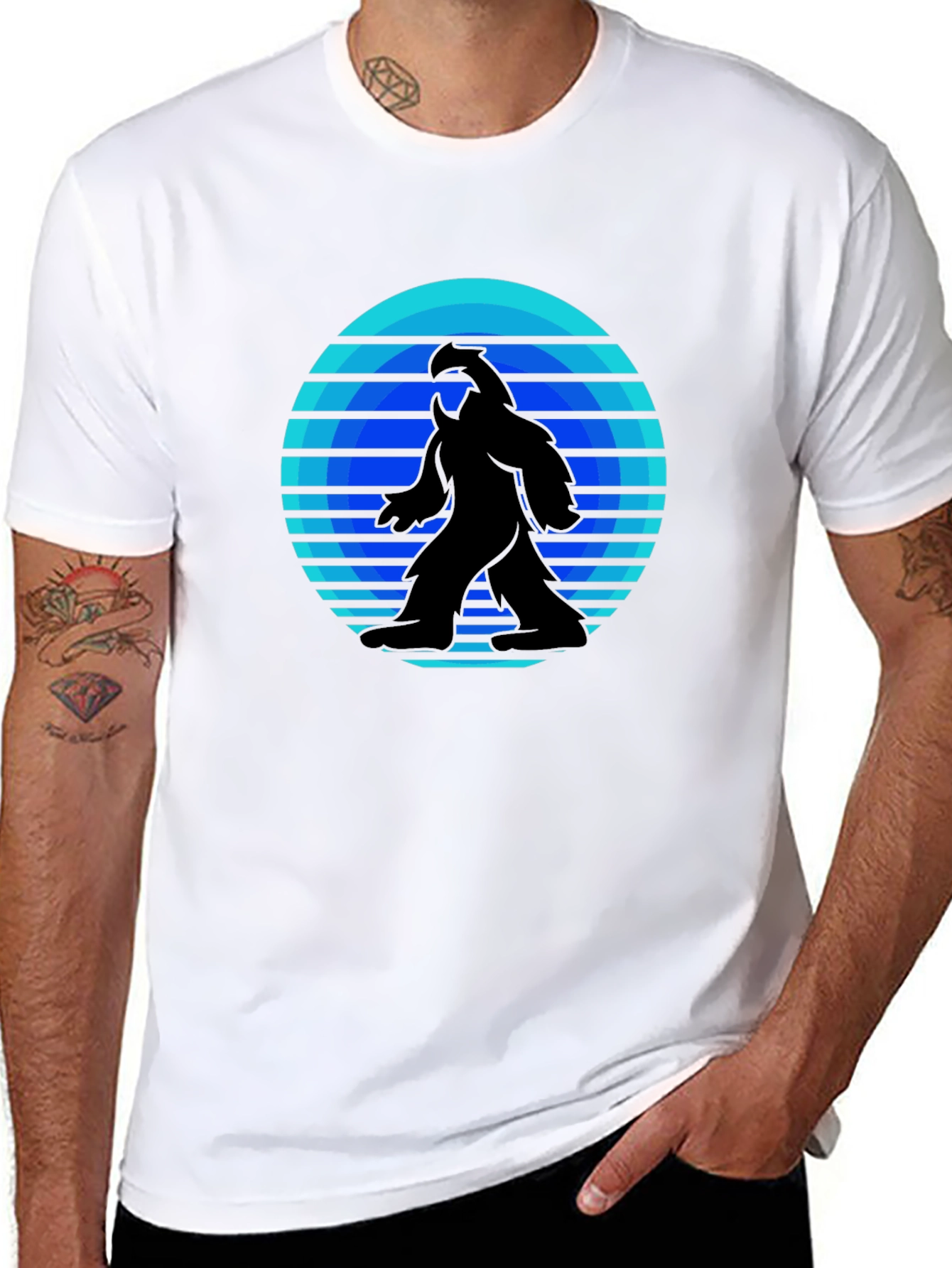 Retro Bigfoot T-Shirt - Black Tee