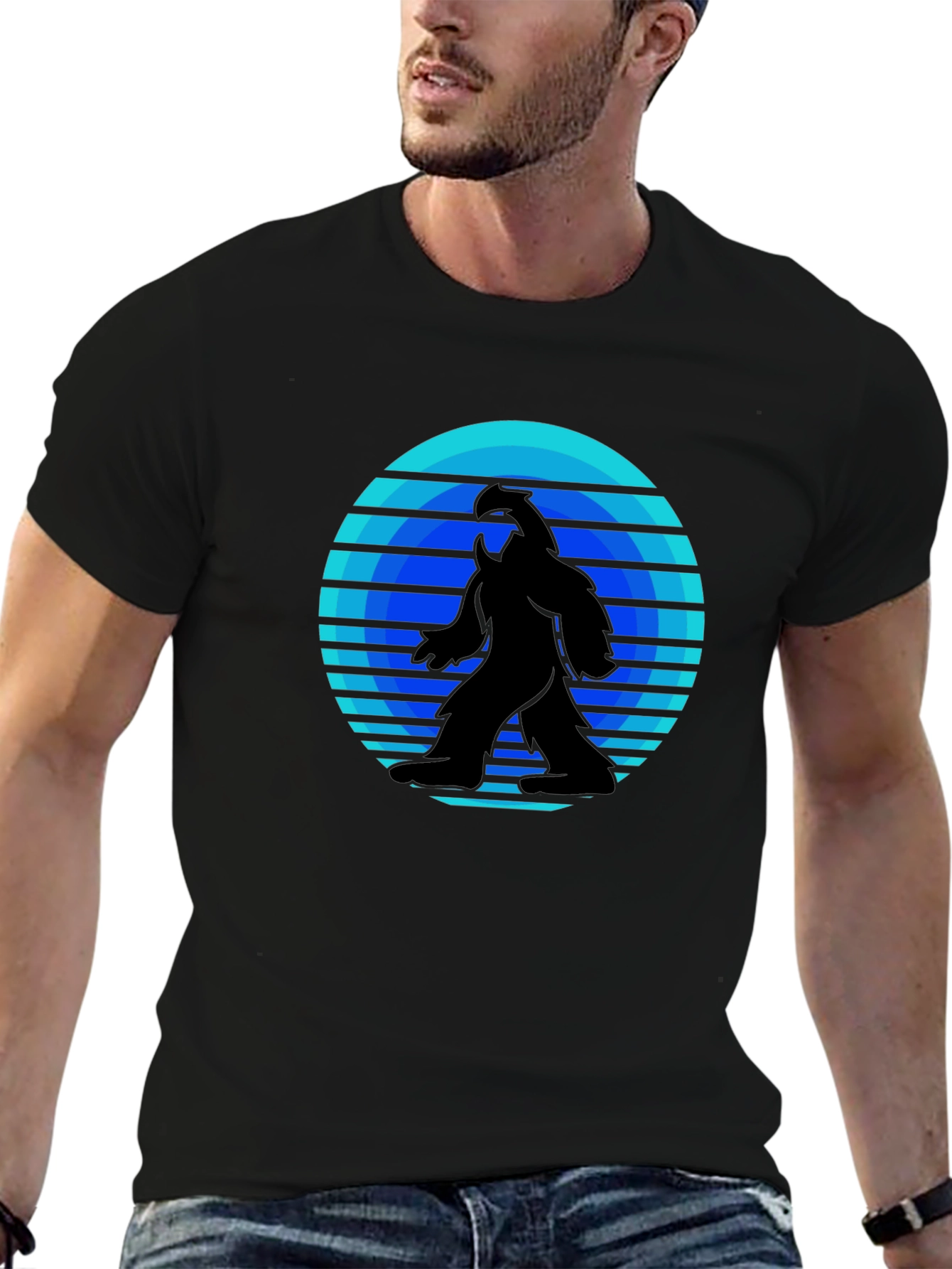 Retro Bigfoot T-Shirt - Black Tee