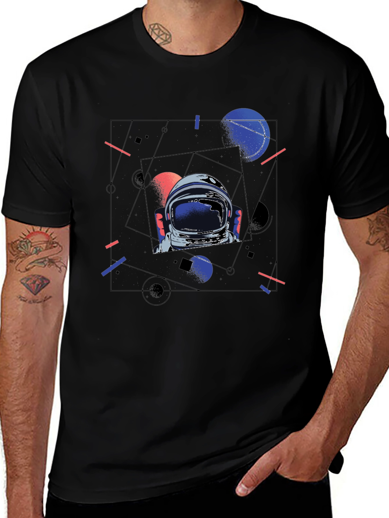 Astronaut Graphic Tee - Space Helmet Design
