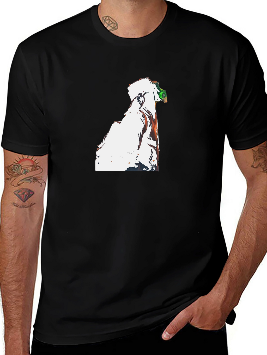 Unique Graphic Print Black T-Shirt