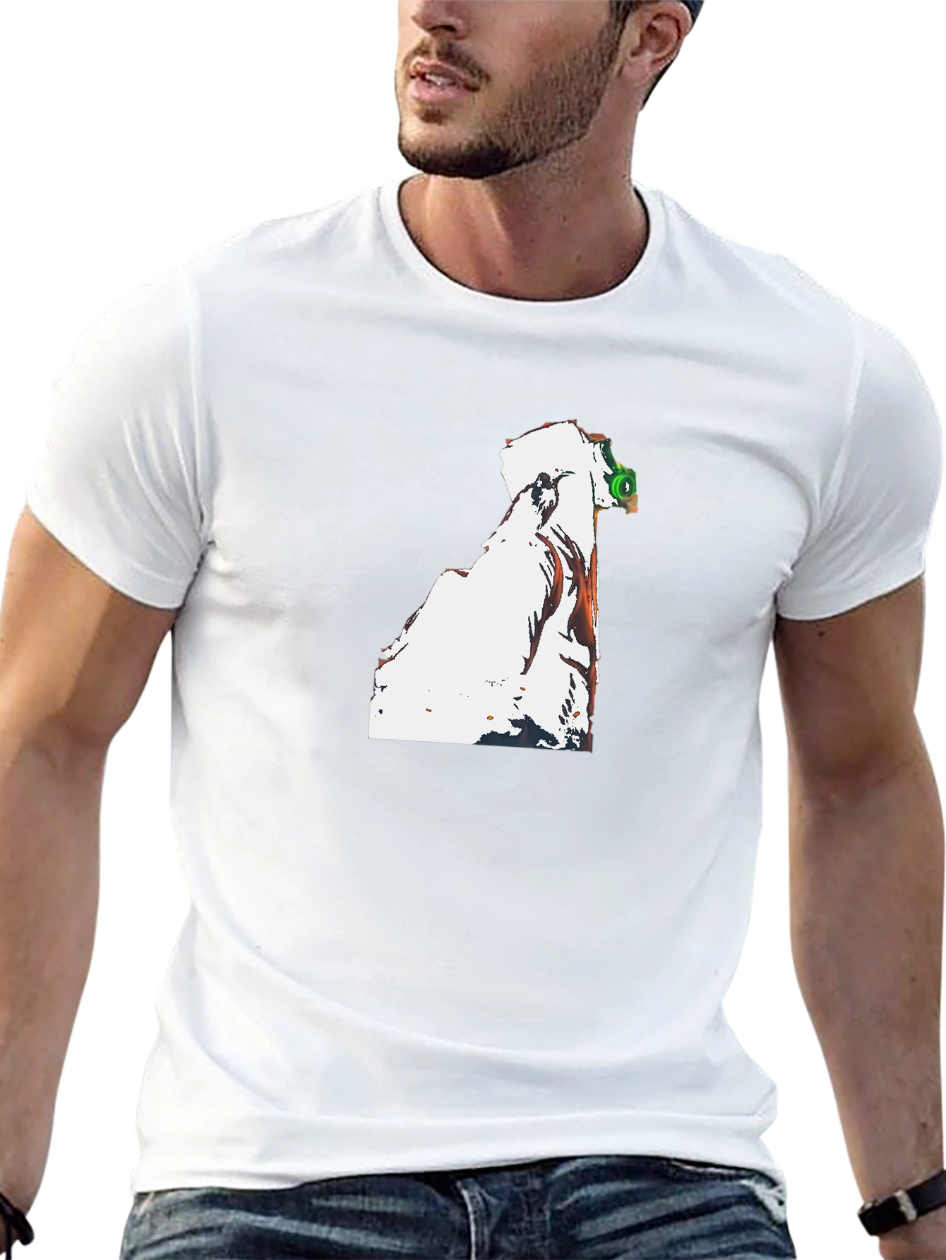 Unique Graphic Print Black T-Shirt