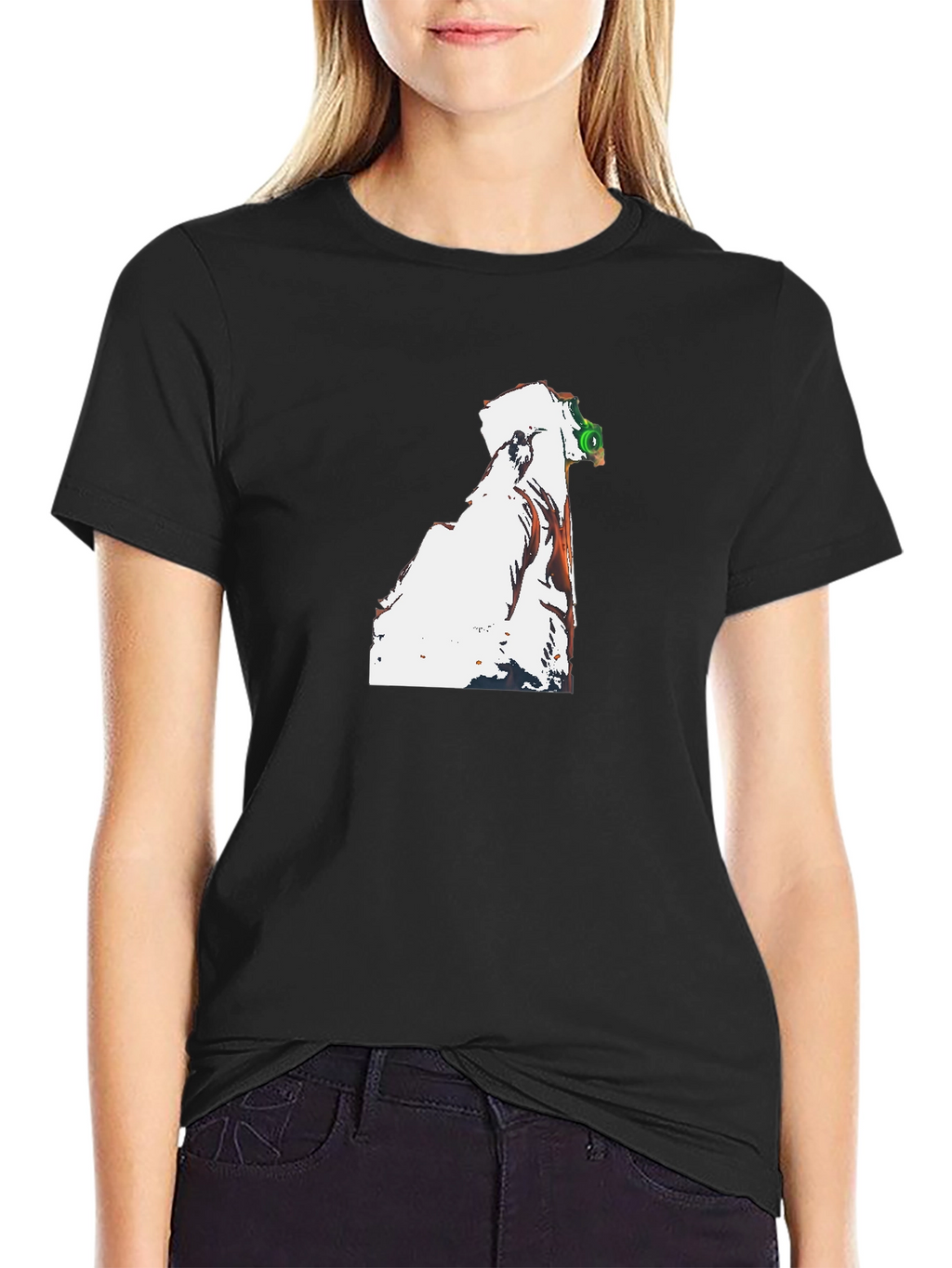 Unique Graphic Print Black T-Shirt
