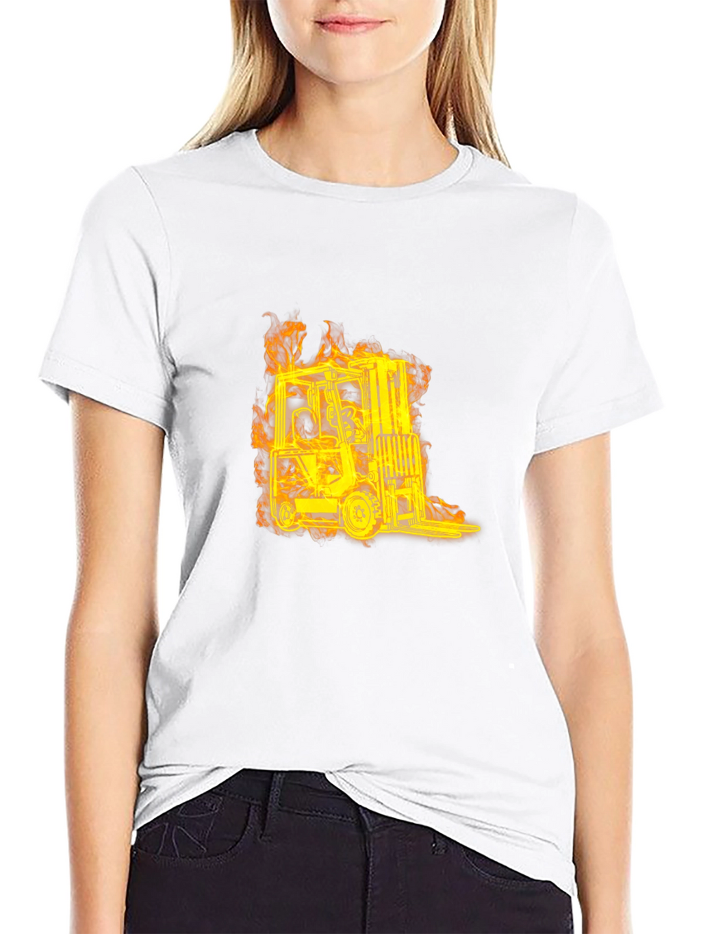 Flaming Forklift Graphic Tee