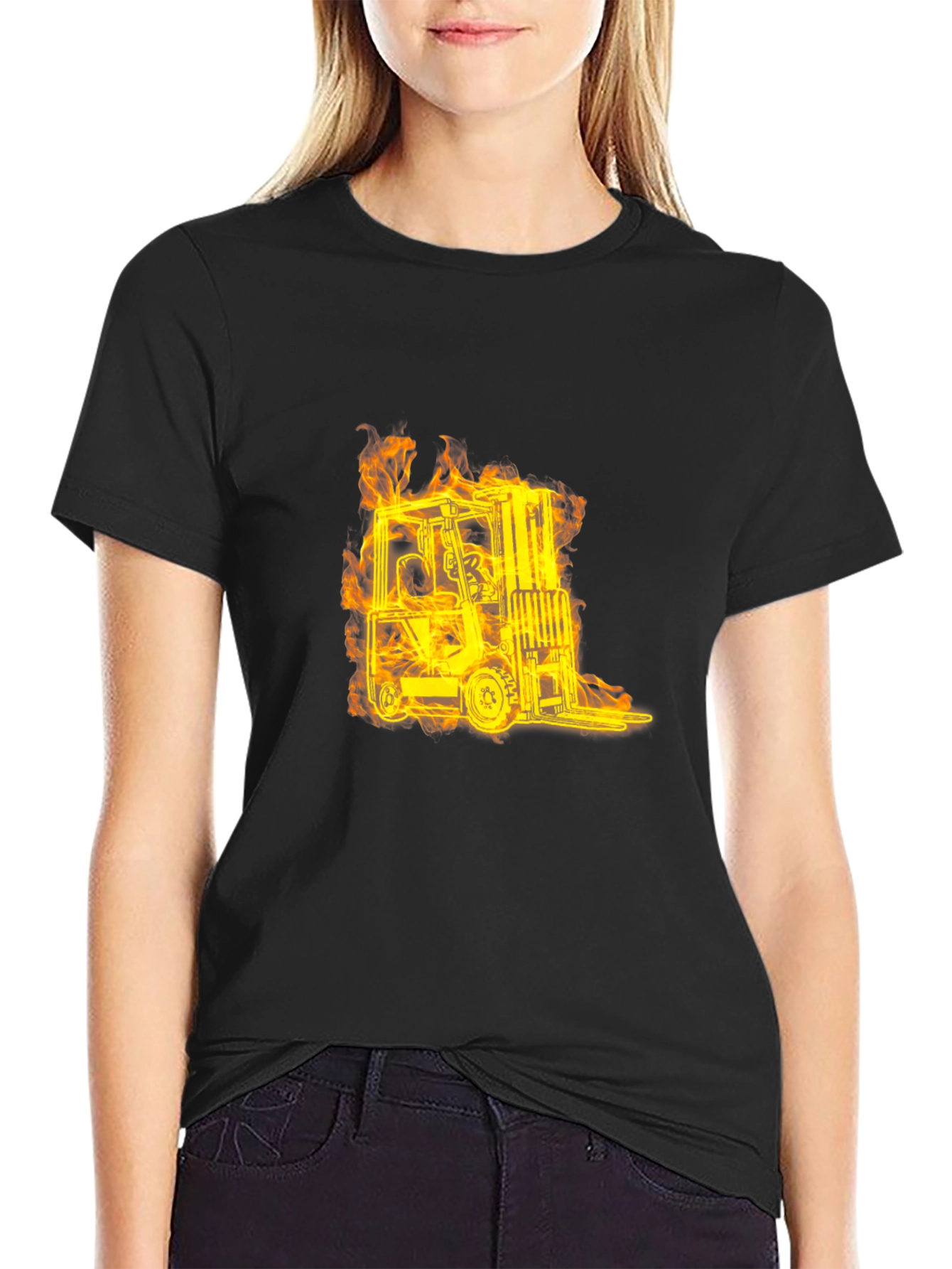Flaming Forklift Graphic Tee