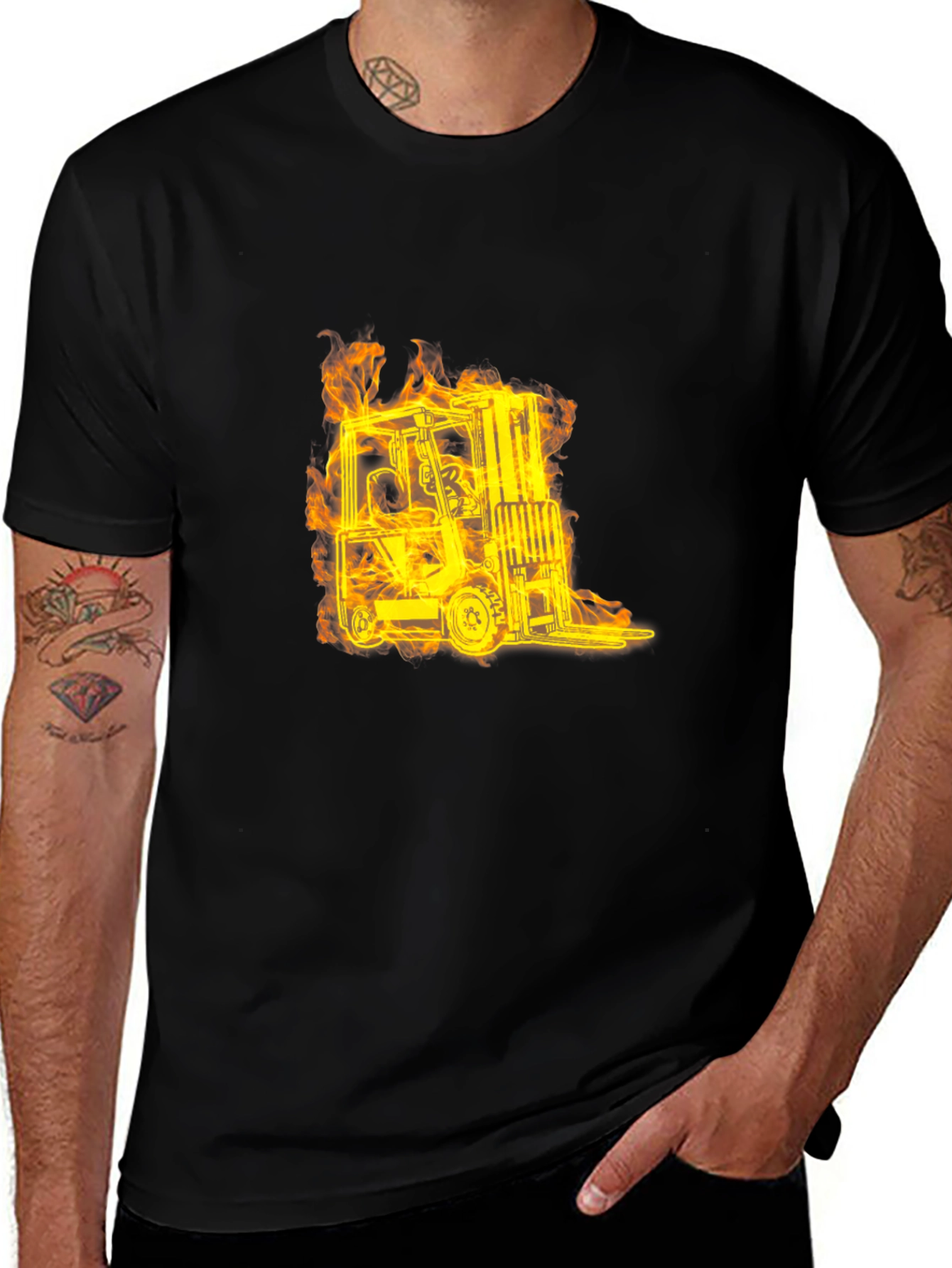 Flaming Forklift Graphic Tee