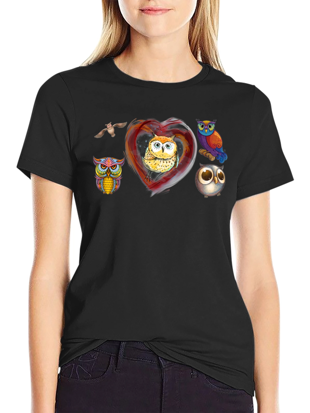 Owl Heart Graphic T-Shirt