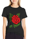 Red Rose Graphic Print Mens T-Shirt