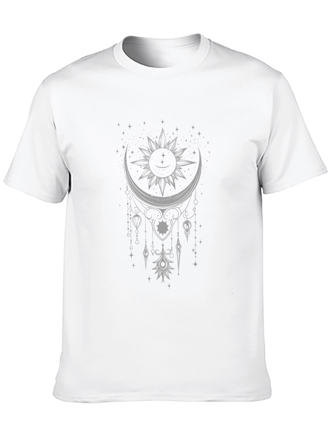 Celestial Sun & Moon Graphic Black T-Shirt