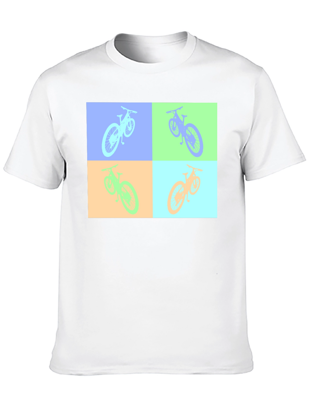 Pop Art Bicycle Graphic Black T-Shirt