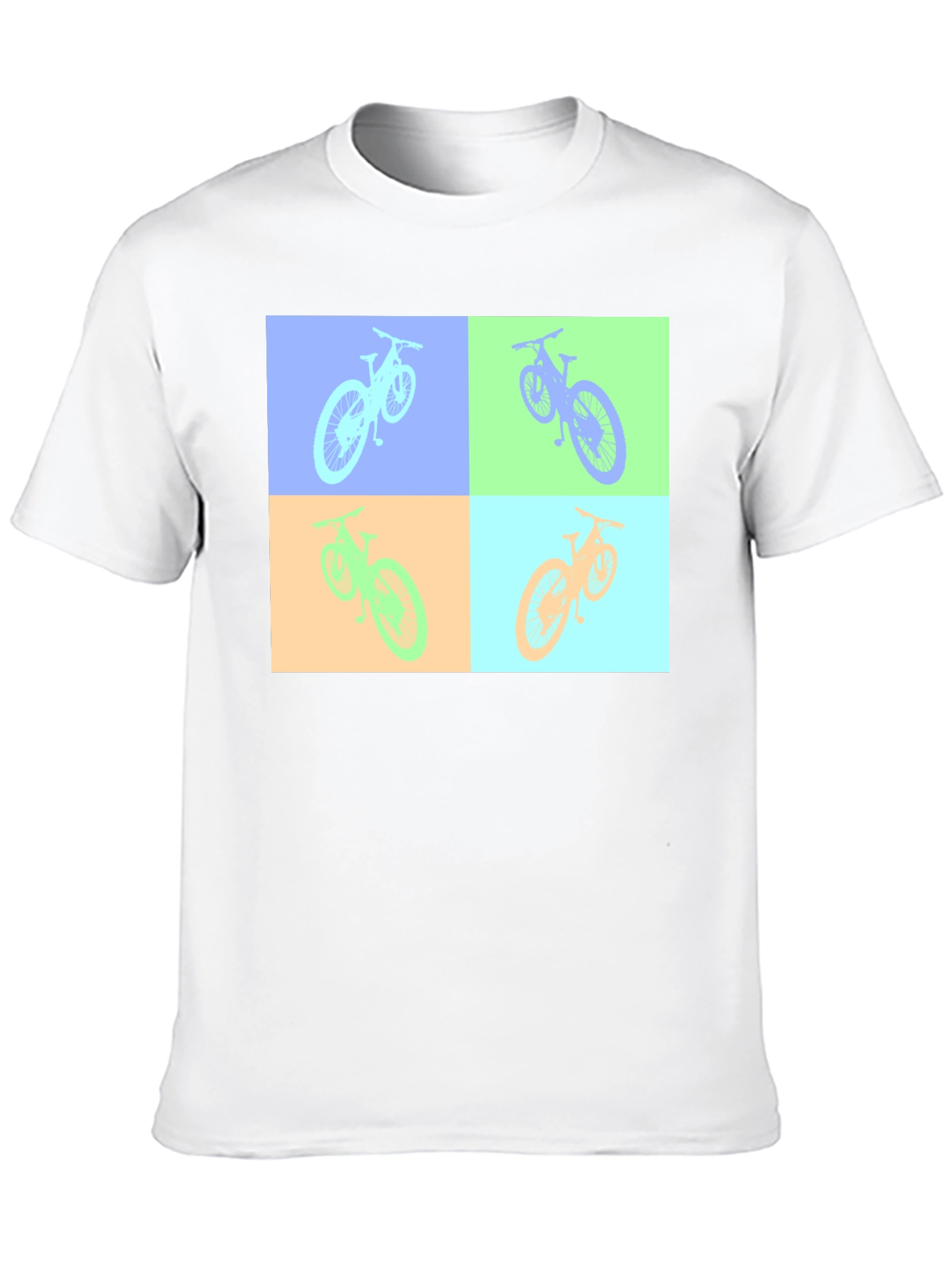 Pop Art Bicycle Graphic Black T-Shirt