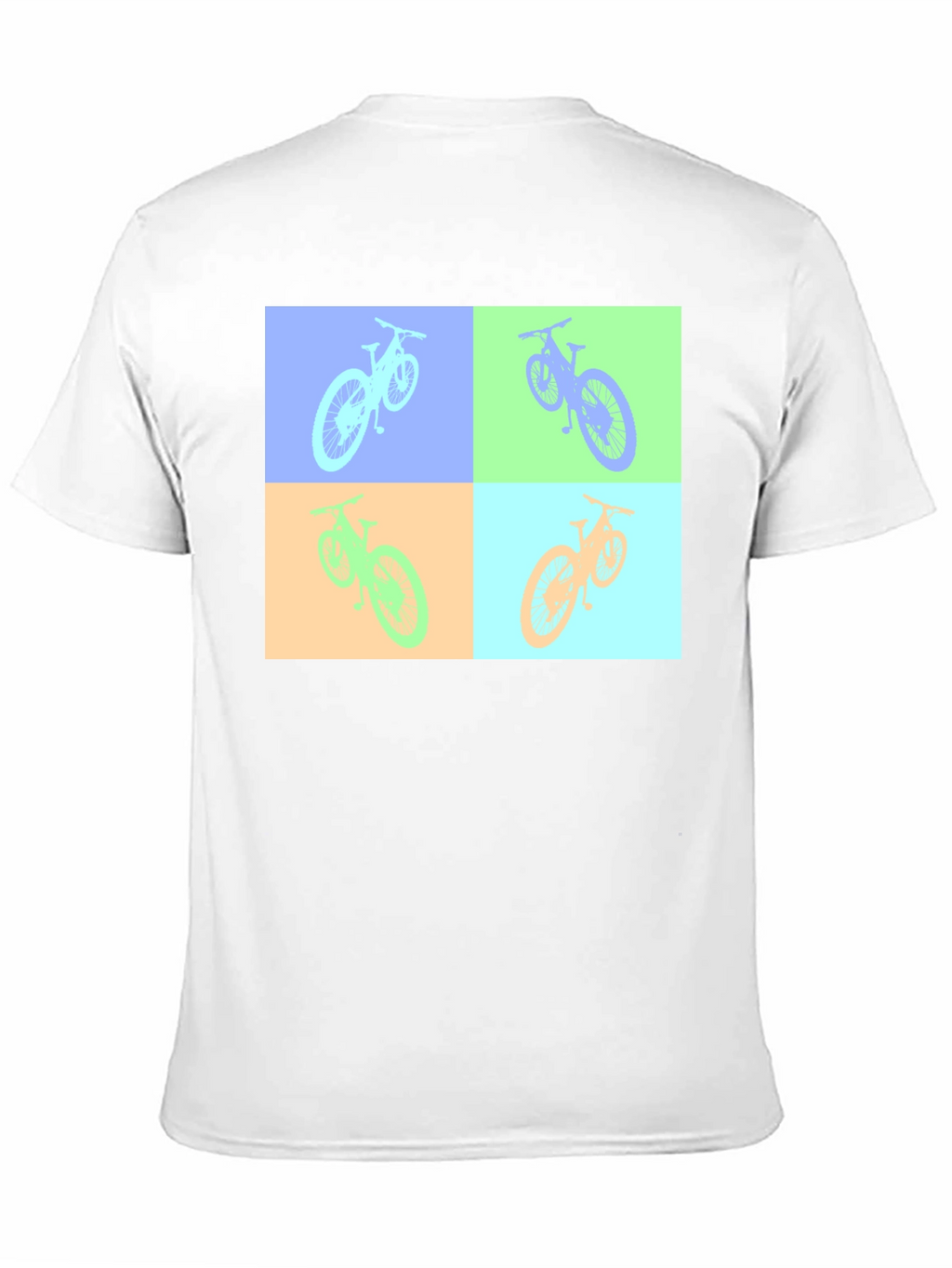 Pop Art Bicycle Graphic Black T-Shirt