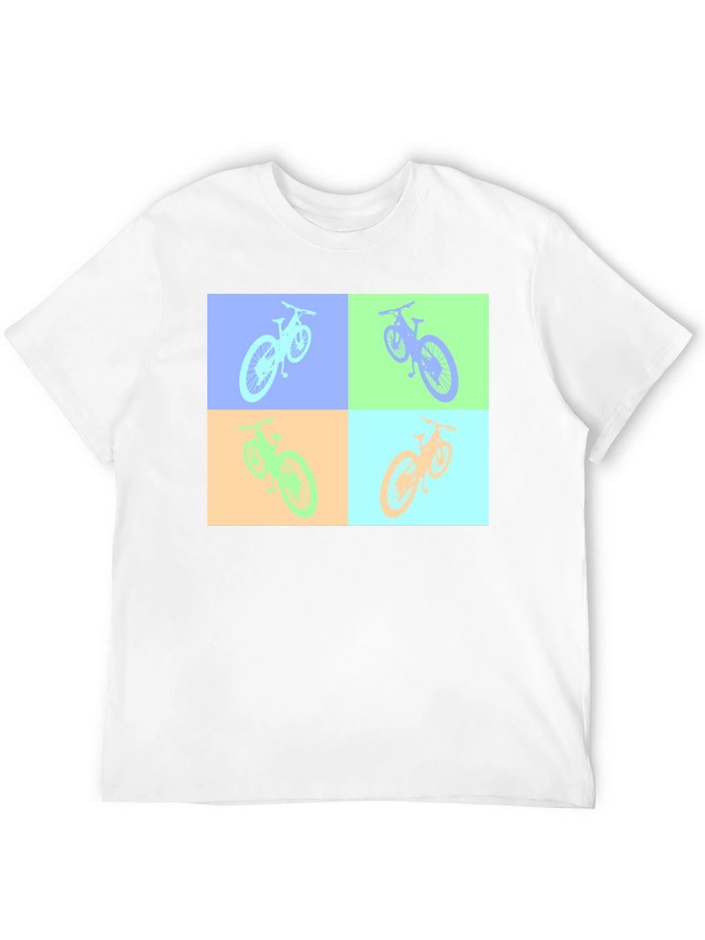 Pop Art Bicycle Graphic Black T-Shirt