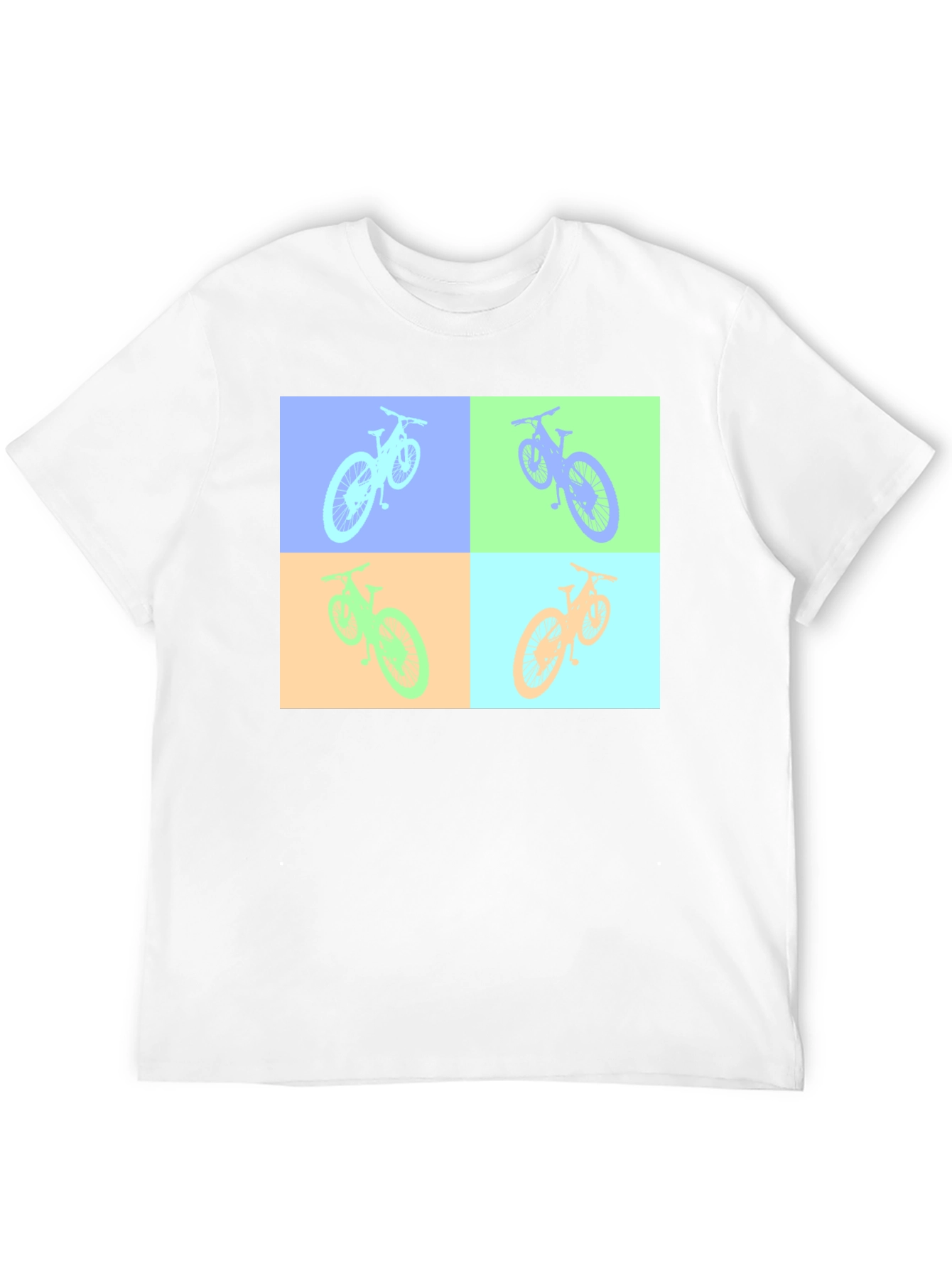 Pop Art Bicycle Graphic Black T-Shirt