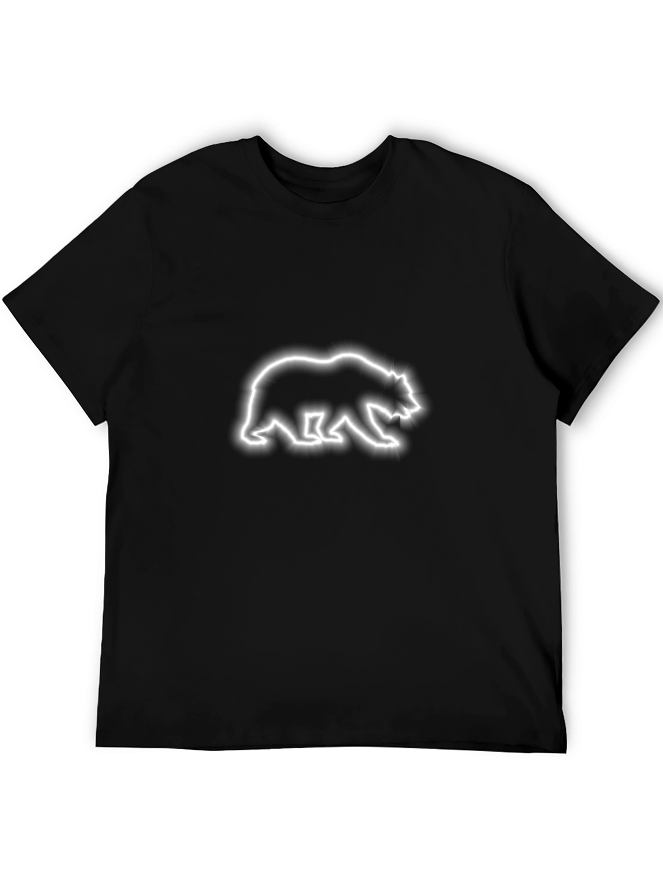 Bear Outline Graphic Tee - Casual Cool