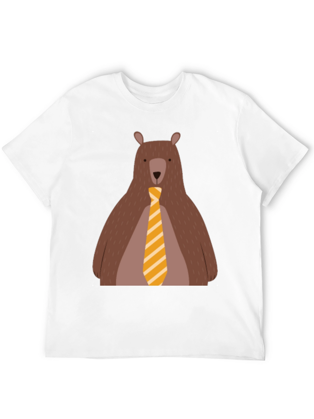Bear with Tie Graphic Tee - Black Cotton T-Shirt
