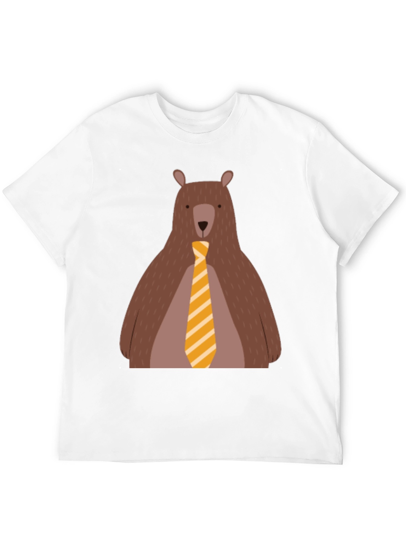 Bear with Tie Graphic Tee - Black Cotton T-Shirt