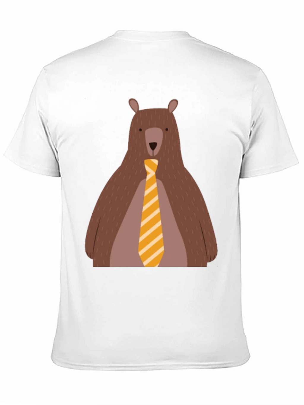 Bear with Tie Graphic Tee - Black Cotton T-Shirt