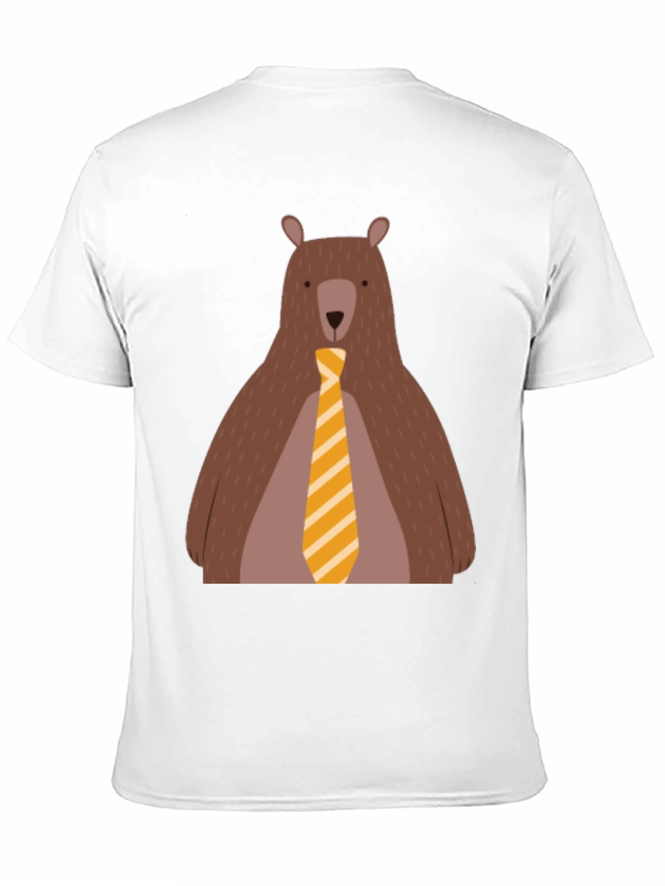 Bear with Tie Graphic Tee - Black Cotton T-Shirt