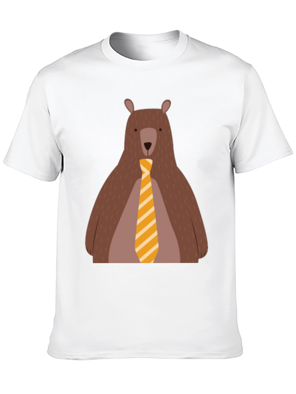 Bear with Tie Graphic Tee - Black Cotton T-Shirt
