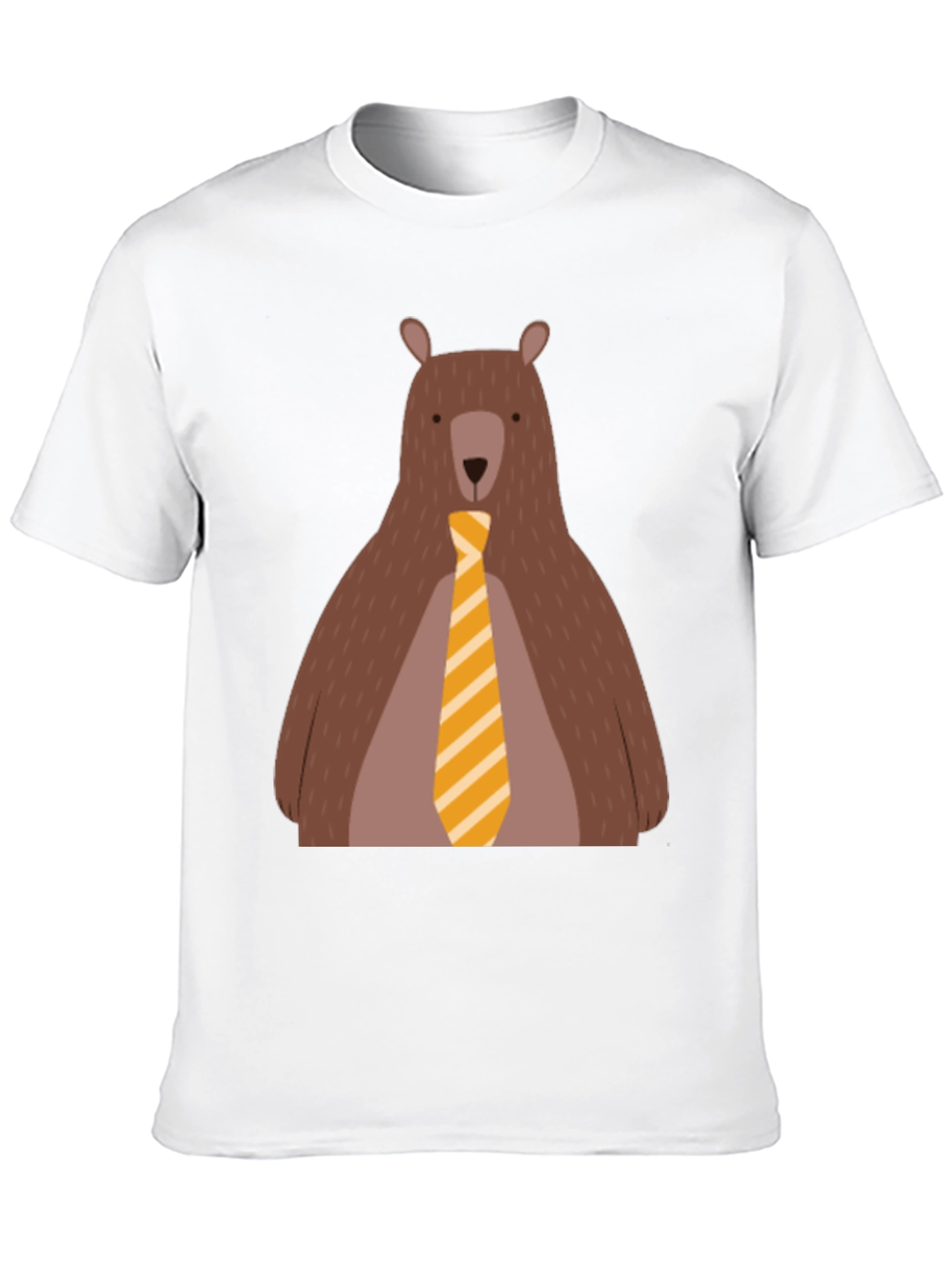 Bear with Tie Graphic Tee - Black Cotton T-Shirt