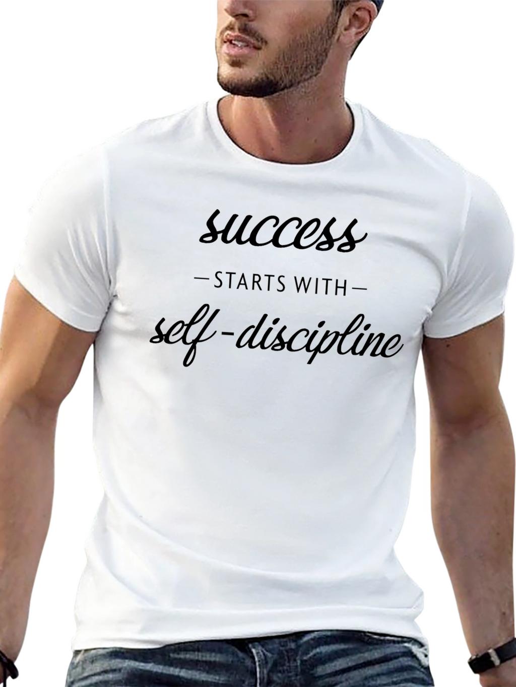 Success Starts With Self-Discipline Black T-Shirt