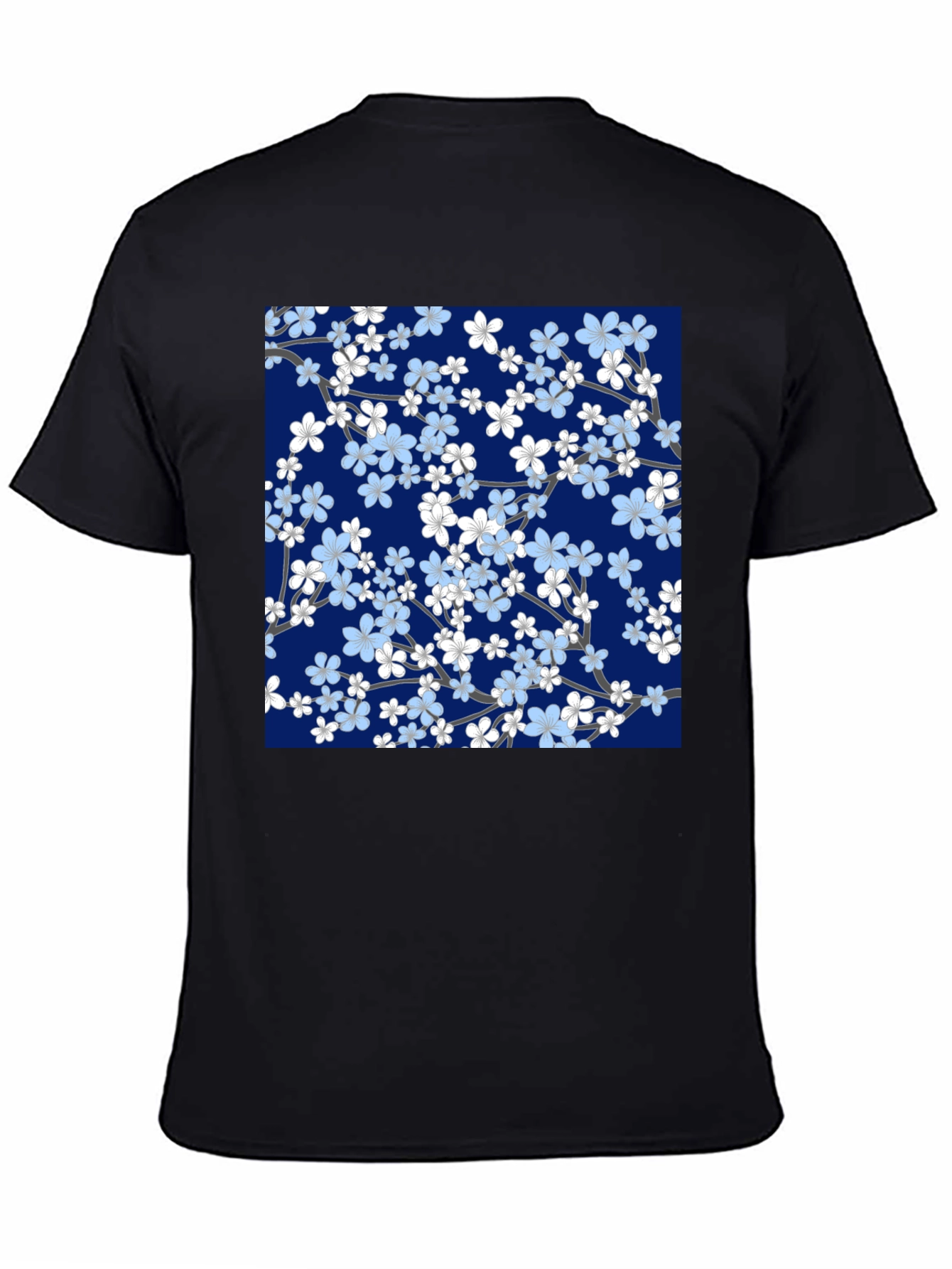 Floral Blossom Print Black T-Shirt