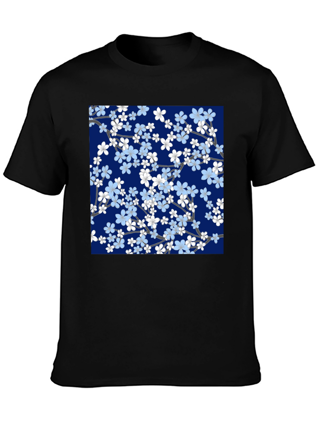 Floral Blossom Print Black T-Shirt