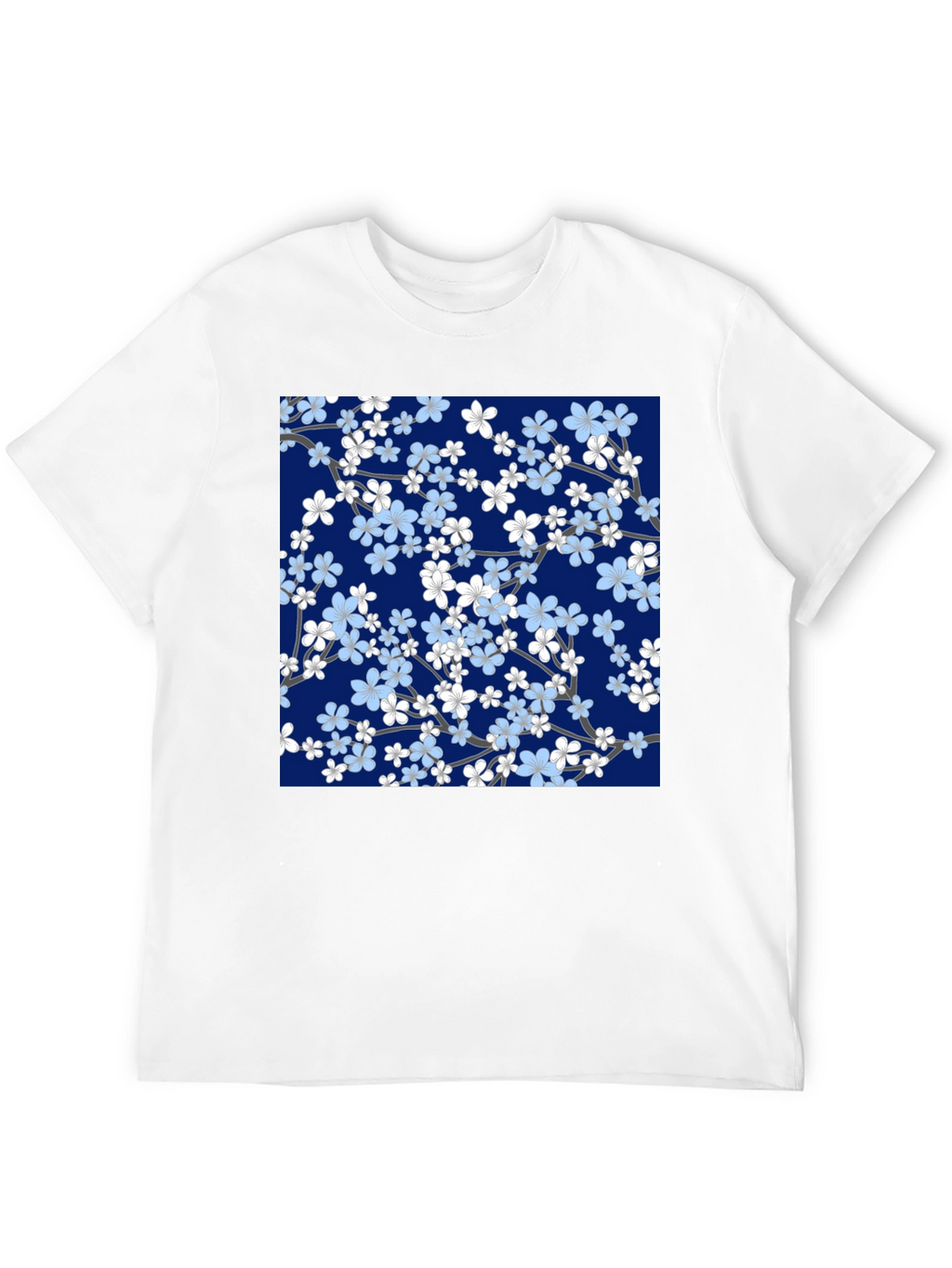 Floral Blossom Print Black T-Shirt
