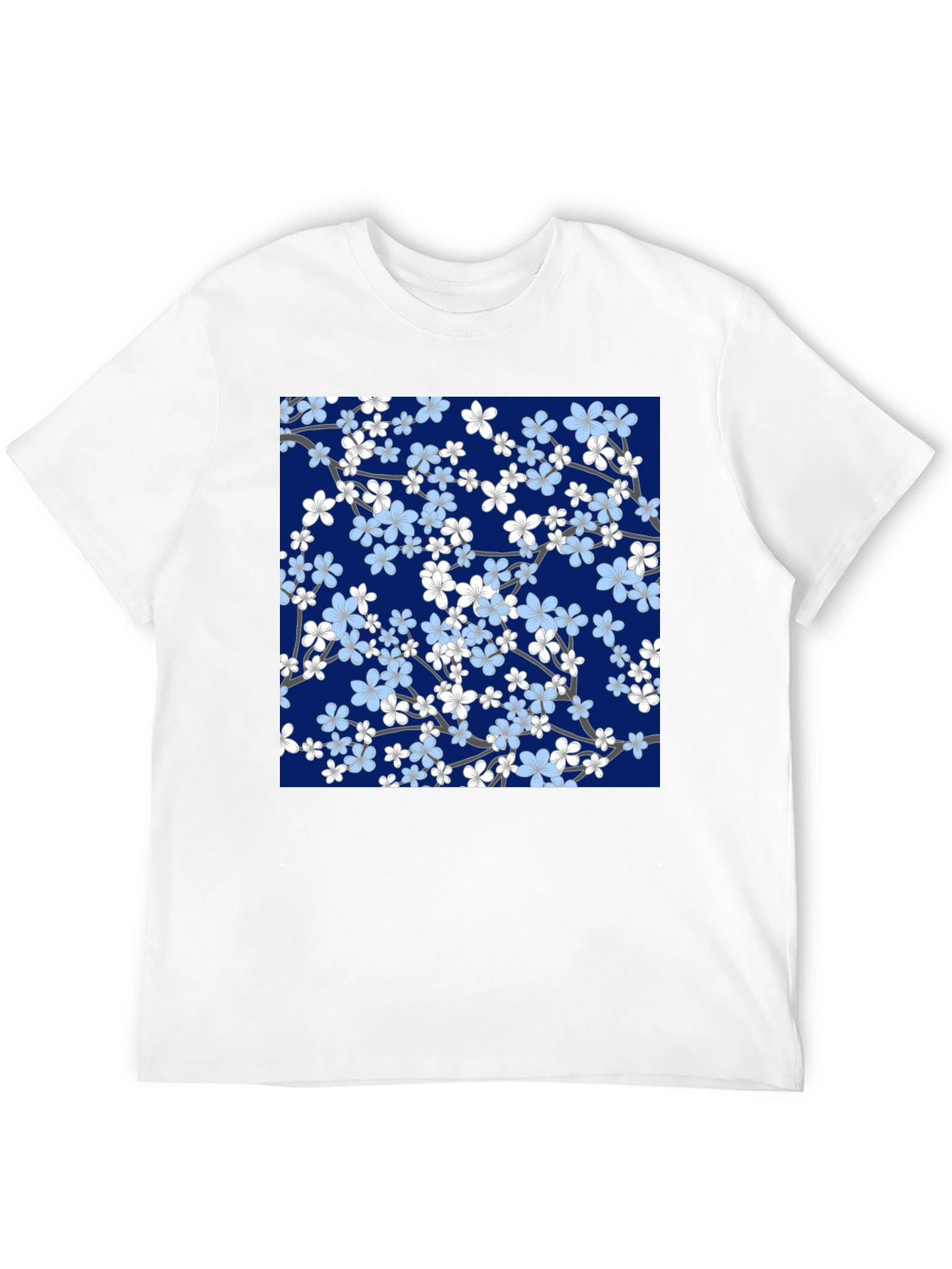 Floral Blossom Print Black T-Shirt