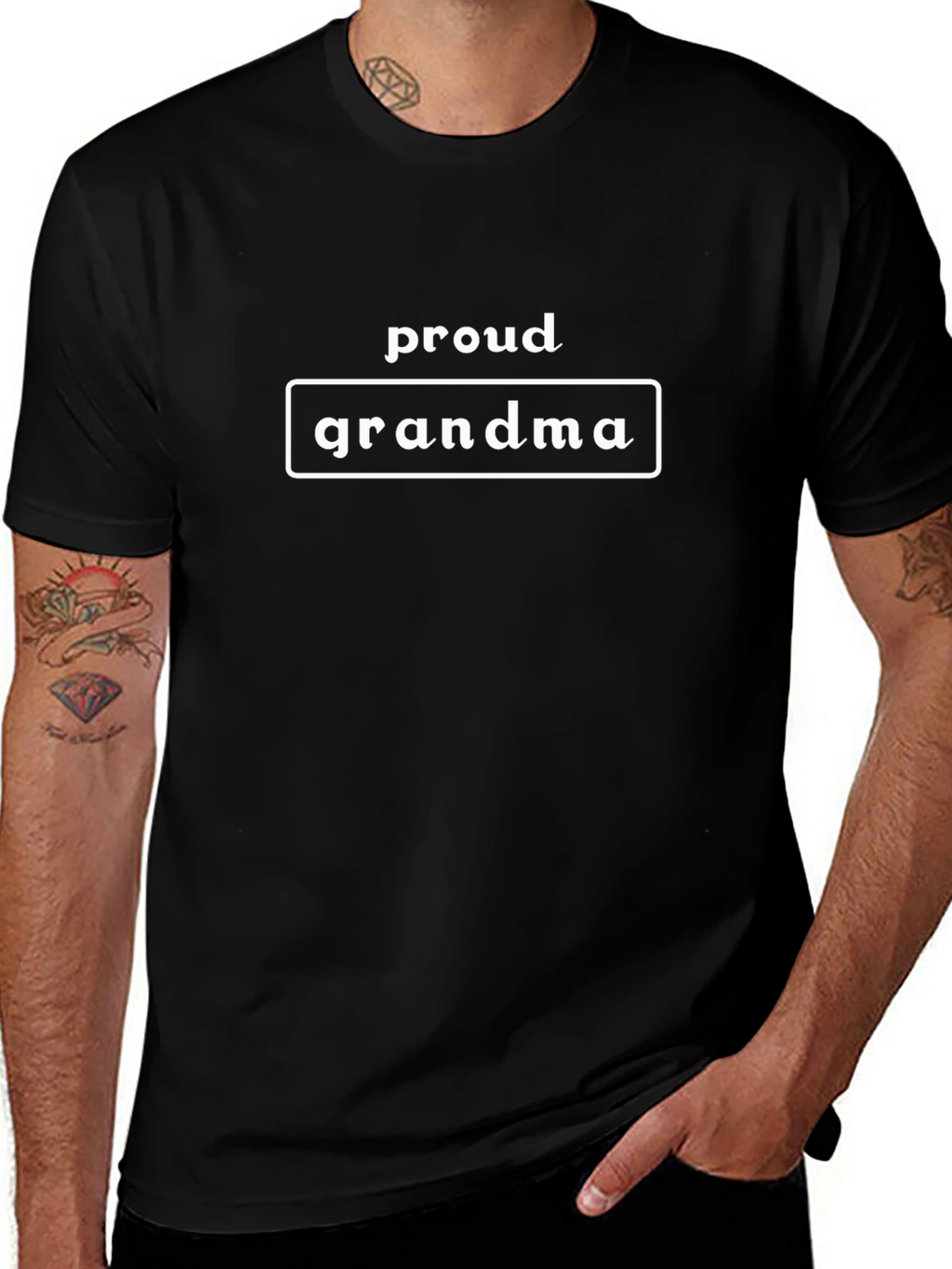 Proud Grandma T-Shirt - Black