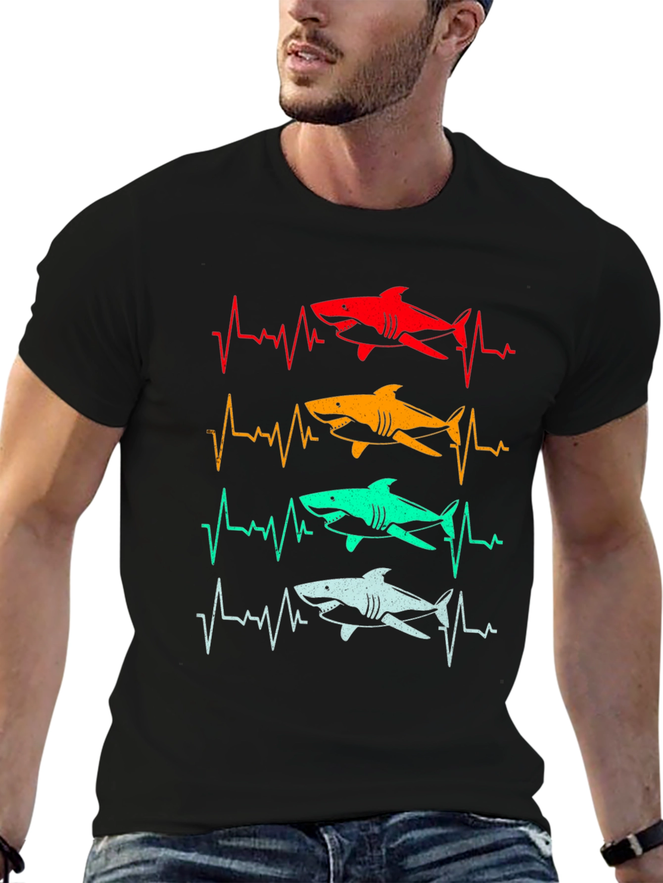 Shark Heartbeat T-Shirt - Fun Graphic Tee