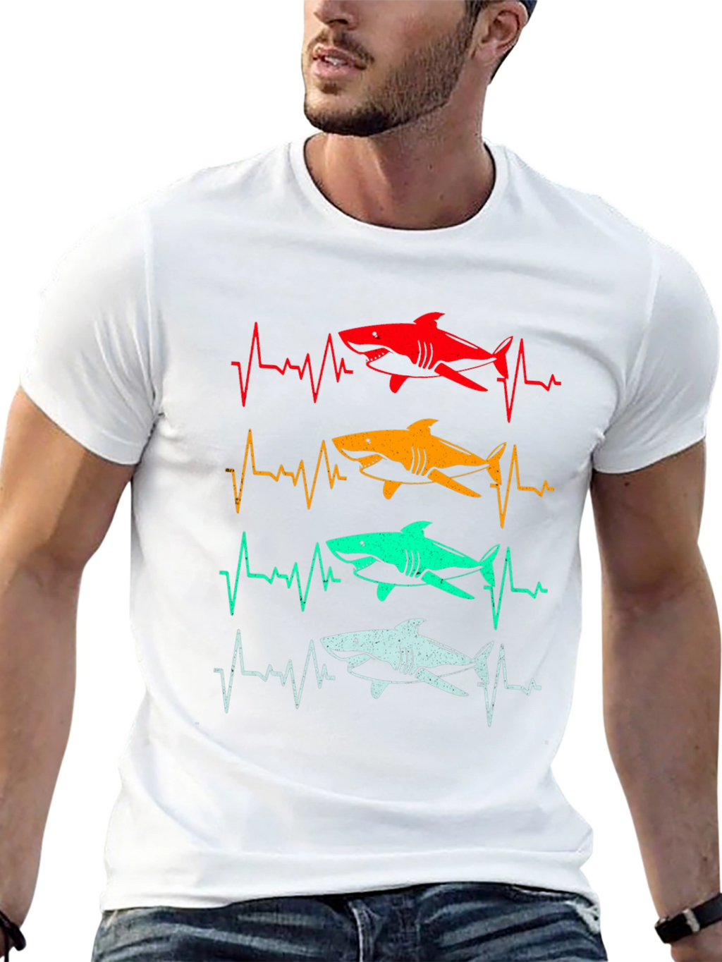 Shark Heartbeat T-Shirt - Fun Graphic Tee