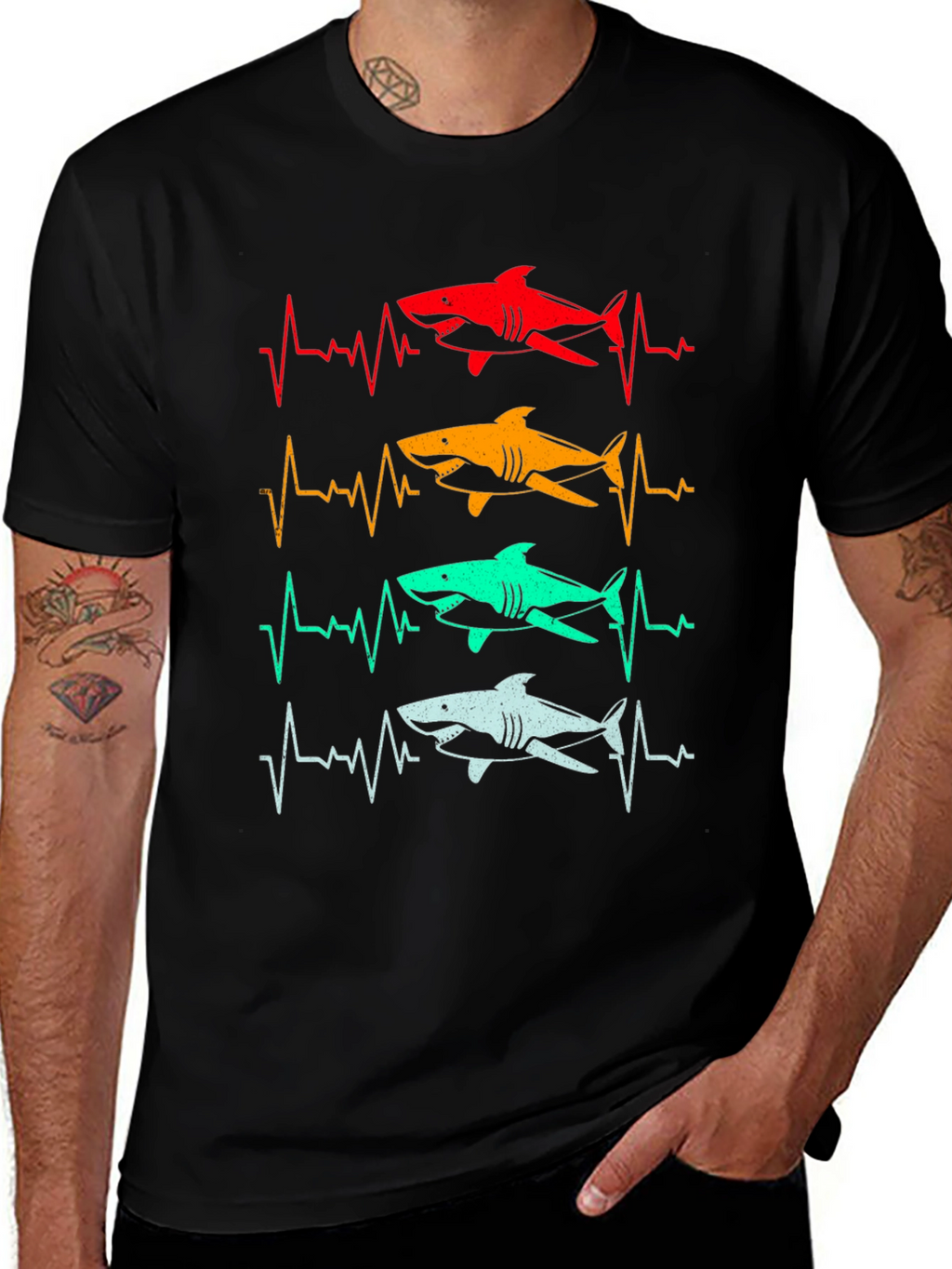 Shark Heartbeat T-Shirt - Fun Graphic Tee