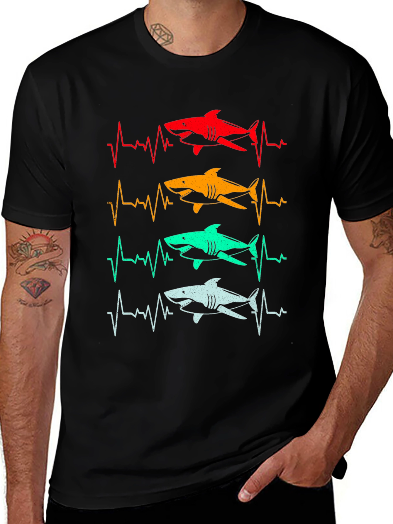 Shark Heartbeat T-Shirt - Fun Graphic Tee