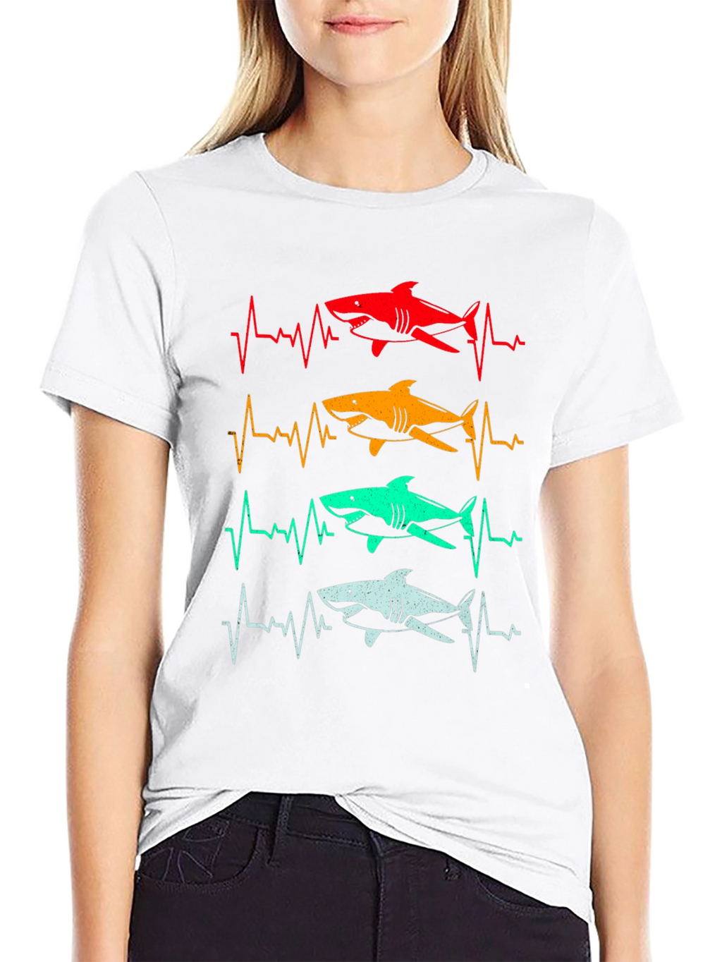 Shark Heartbeat T-Shirt - Fun Graphic Tee