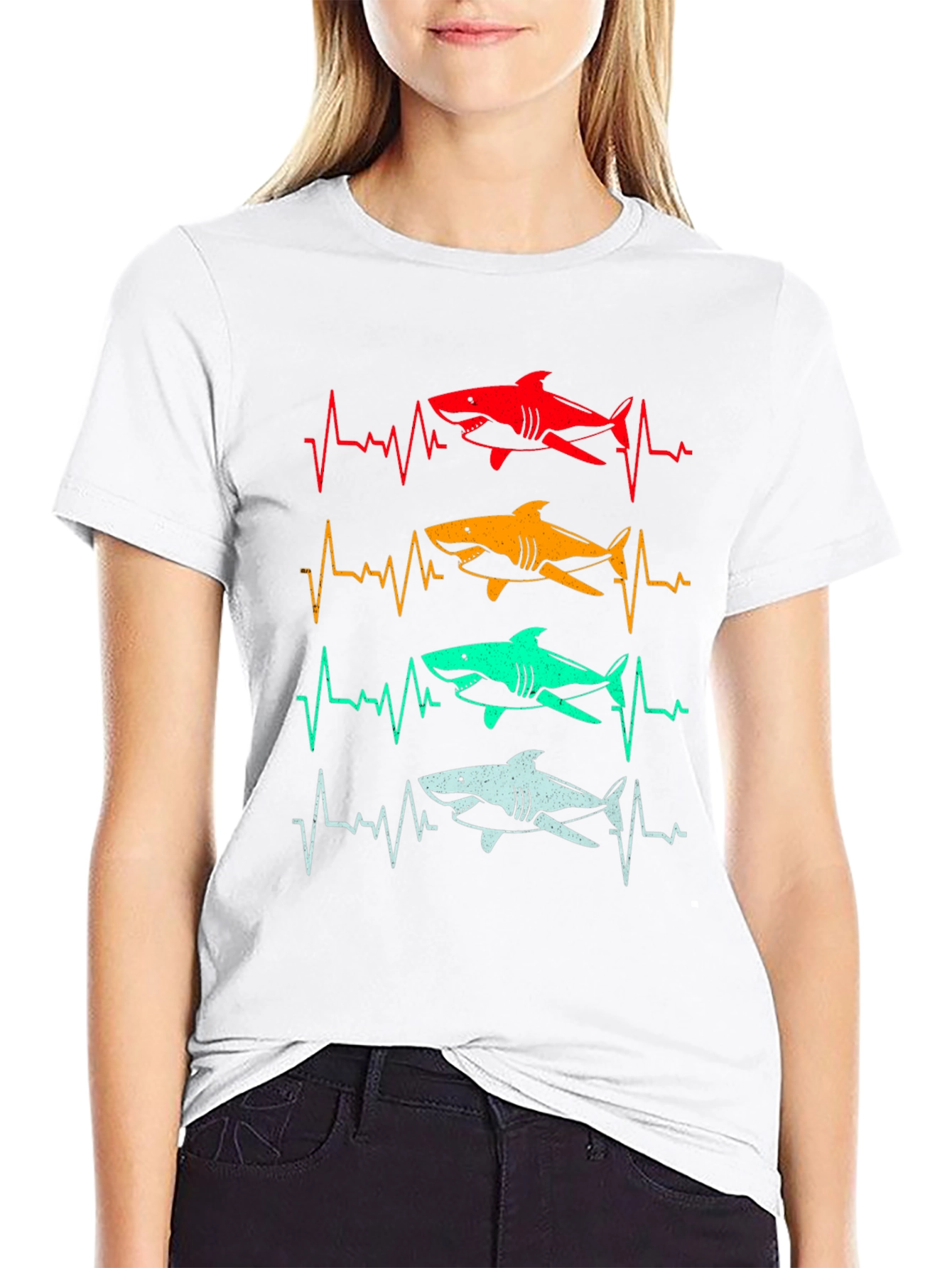 Shark Heartbeat T-Shirt - Fun Graphic Tee