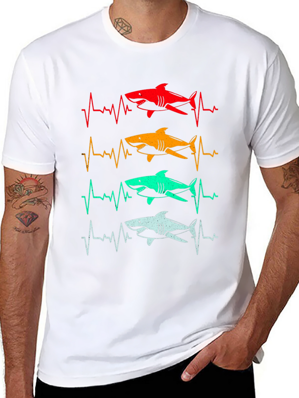 Shark Heartbeat T-Shirt - Fun Graphic Tee