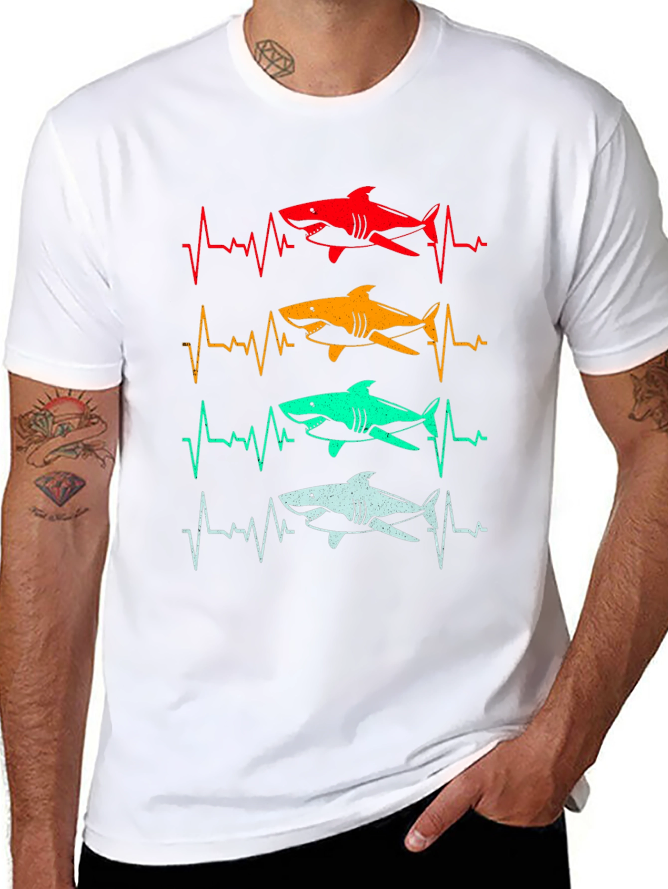 Shark Heartbeat T-Shirt - Fun Graphic Tee