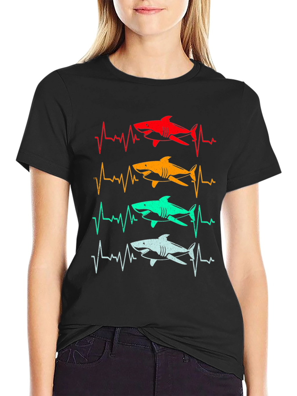 Shark Heartbeat T-Shirt - Fun Graphic Tee