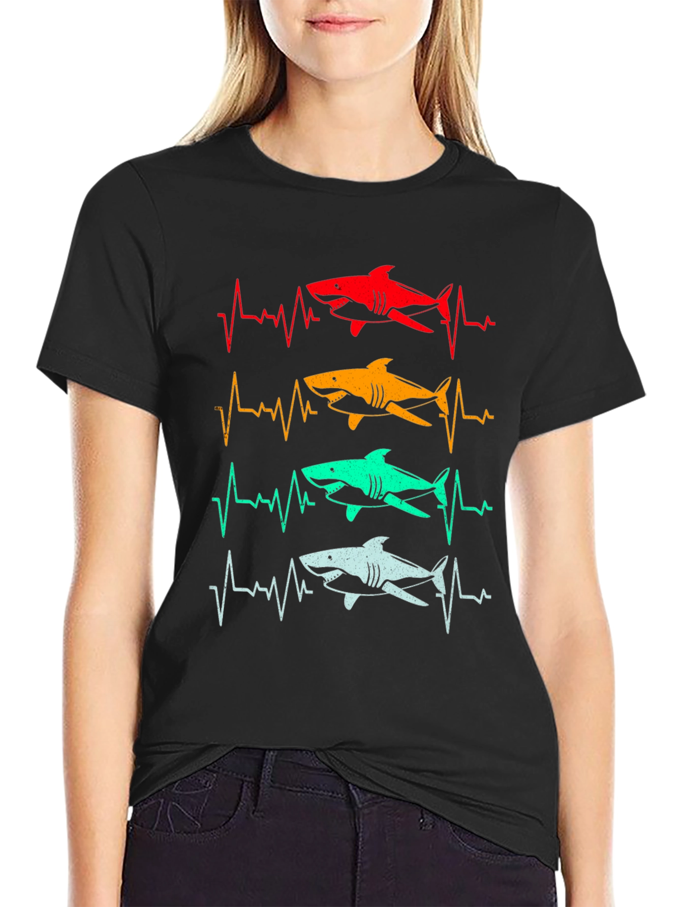 Shark Heartbeat T-Shirt - Fun Graphic Tee