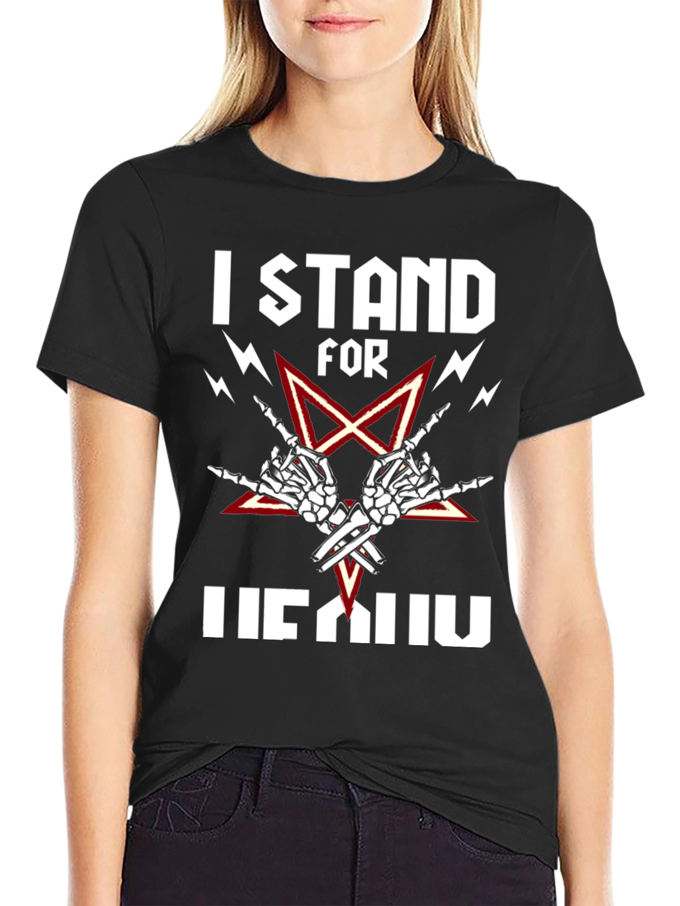 I Stand For Heavy Metal Black T-Shirt